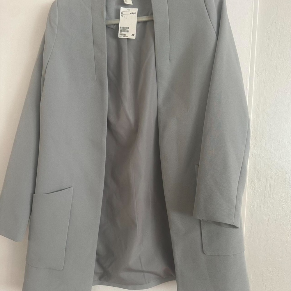 NWT H&M Light blue/gray Blazer